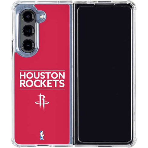 NBA Houston Rockets Standard - Red Galaxy Z Fold5 5G Clear Case